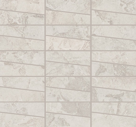 2x4 Forgehaus Trapezoid  Mosaic Stone-Look Matte Smooth Porcelain Tile Light Gray