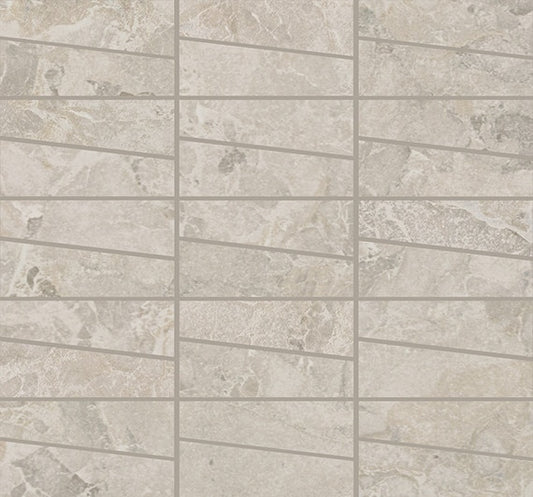 2x4 Forgehaus Trapezoid  Mosaic Stone-Look Matte Smooth Porcelain Tile Soft Gray
