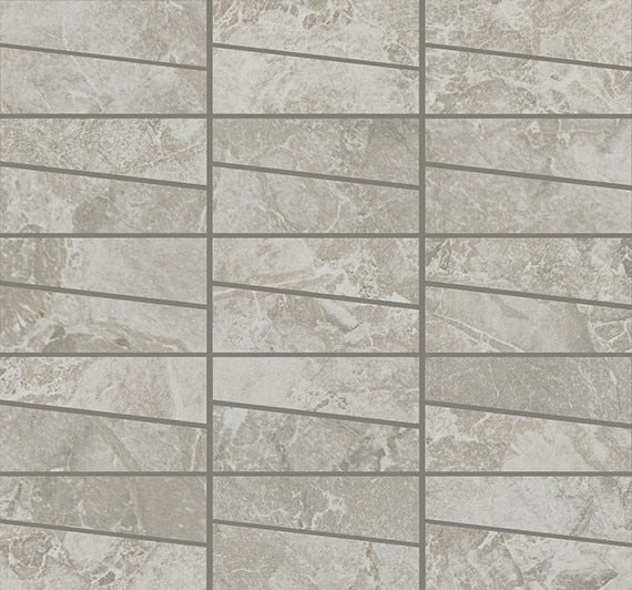 2x4 Forgehaus Trapezoid  Mosaic Stone-Look Matte Smooth Porcelain Tile Ash Gray
