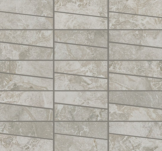 2x4 Forgehaus Trapezoid  Mosaic Stone-Look Matte Smooth Porcelain Tile Ash Gray