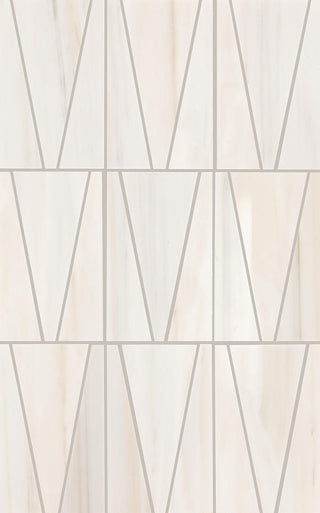 12x18 Perfit Mosaix Triangle Linear Mosaic Marble-Look Polished Smooth Stone Tile
