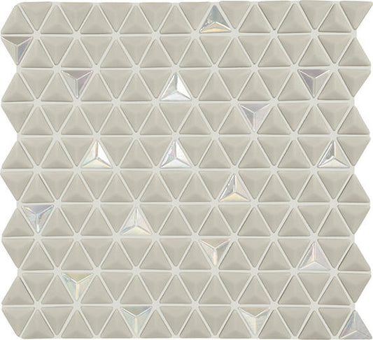 1 Stagecraft Triangle  Mosaic Solid-Color Matte Smooth Glass Tile Warm Taupe