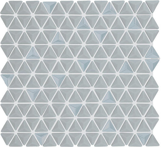 1 Stagecraft Triangle  Mosaic Solid-Color Matte Smooth Glass Tile Cool Gray