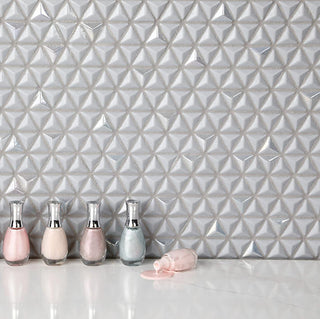 Cool Gray - 11x12 Stagecraft Triangle Mosaic Mixed-Color Matte Smooth Glass Tile