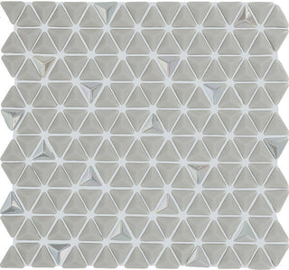 11x12 Stagecraft Triangle Mosaic Mixed-Color Matte Smooth Glass Tile