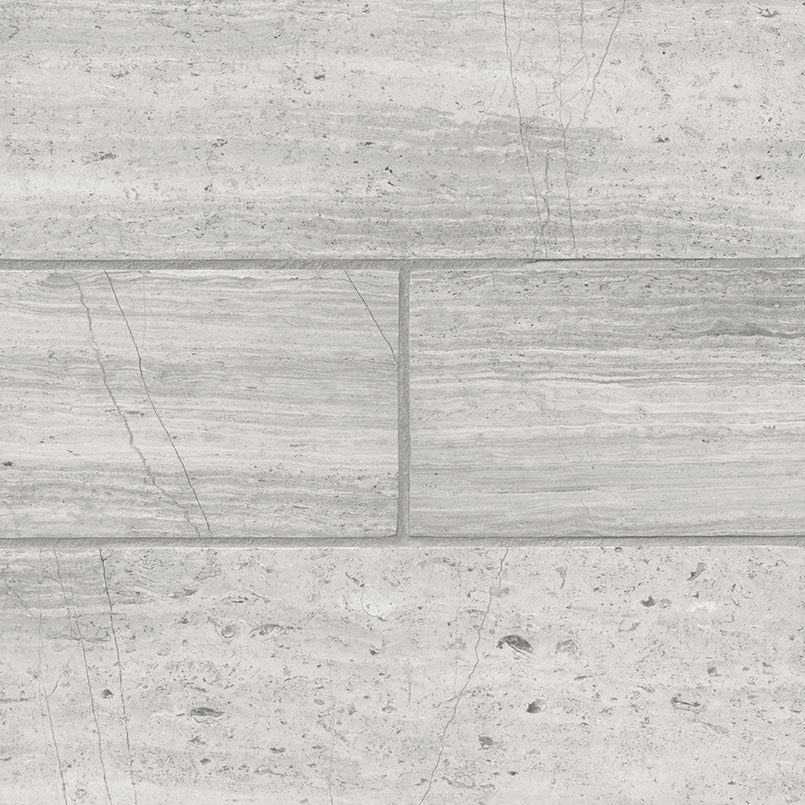 4x12 White Oak Stone-Look Honed Honed Marble Tile Pale Taupe
