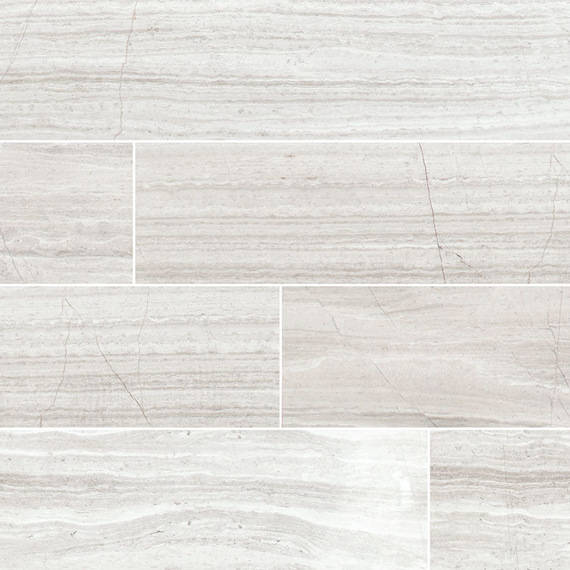 6x24 White Oak Stone-Look Matte Smooth Marble Tile Soft Beige