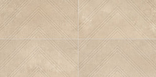 12x24 Chord Chevron Natural Concrete-Look Matte Textured Porcelain Tile