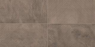 12x24 Chord Chevron Natural Concrete-Look Matte Textured Porcelain Tile