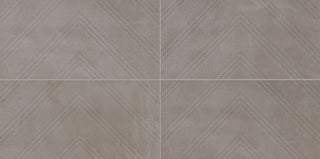12x24 Chord Chevron Natural Concrete-Look Matte Textured Porcelain Tile