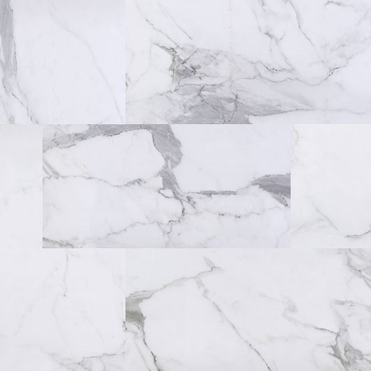 12x24 Trecento Intense Veining Marble-Look Satin Smooth Vinyl Tile