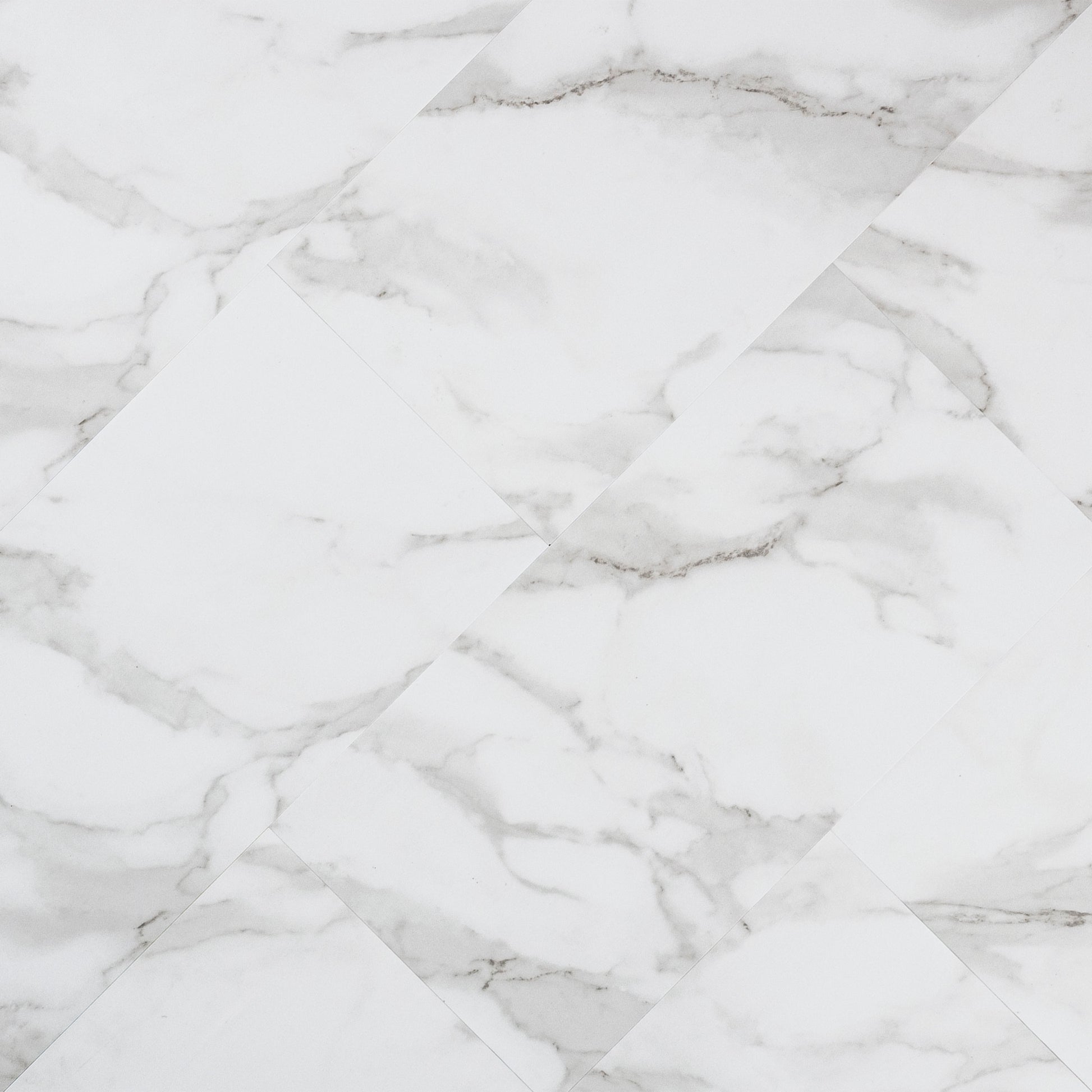 12x24 Trecento Highly Intense Veining Marble-Look Satin Smooth Vinyl Tile White Gray
