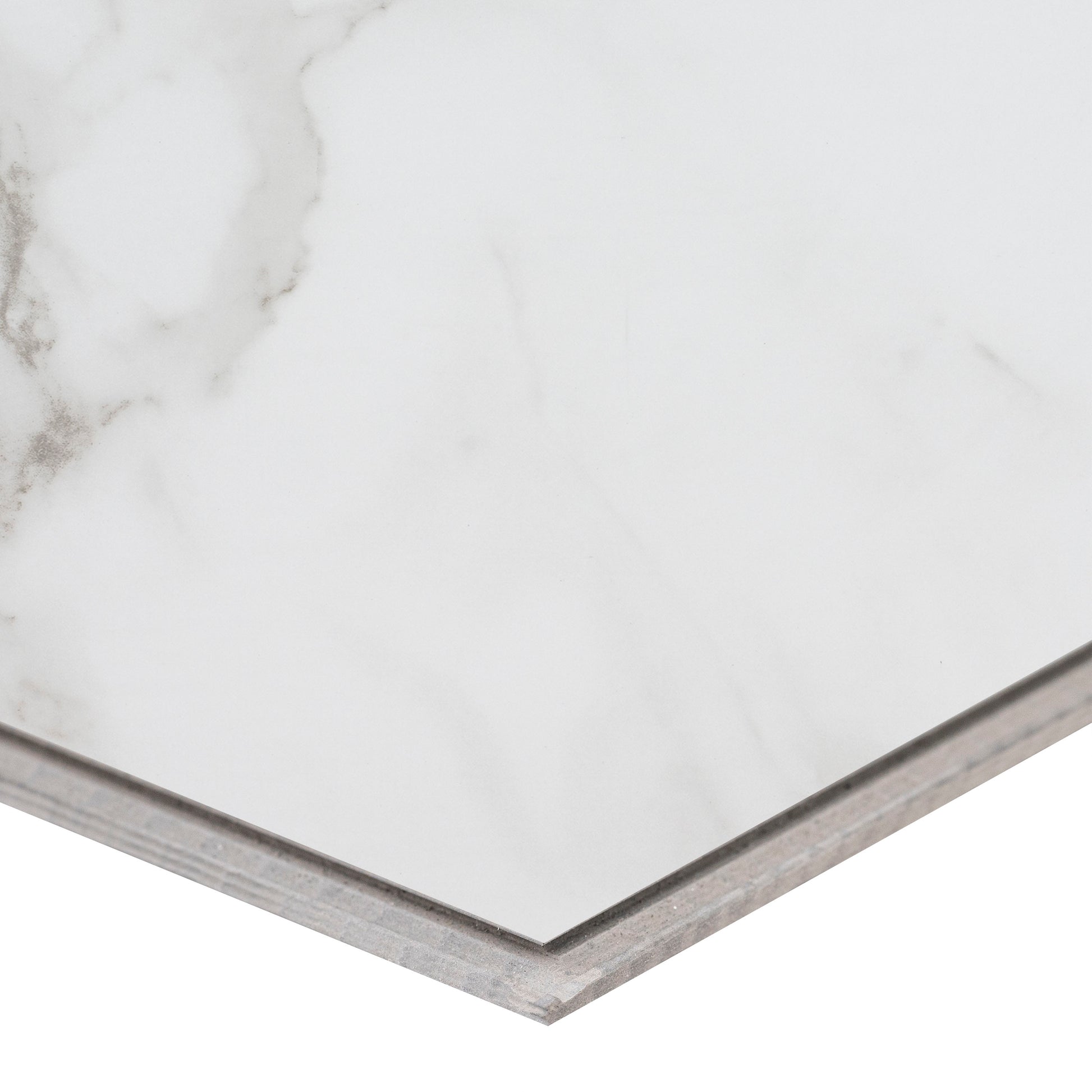 12x24 Trecento Highly Intense Veining Marble-Look Satin Smooth Vinyl Tile White Gray