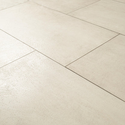 12X24 Trecento Solid-Color Satin Textured Vinyl Tile Creamy White