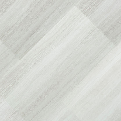 12x24 Trecento Travertine-Look Satin Smooth Vinyl Tile White Gray
