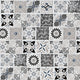 12x24 Trecento Patchwork Patterned Natural-Look Satin Smooth Vinyl Tile Ivory Gray