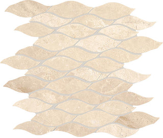 12x12 Marble Light Veining Wave Mosaic Marble-Look Polished Smooth Marble Tile