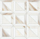 12x12 Gamma Framed Border  Mosaic Marble-Look Polished Smooth Stone Tile Golden White
