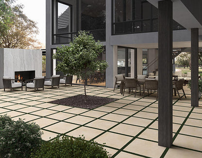 24x24 Nominee  Natural Concrete-Look Matte Smooth Porcelain Tile Sand Beige