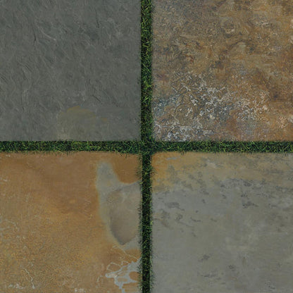 24x24 Lanesboro  Natural Stone-Look Matte Textured Porcelain Tile Stone Blue