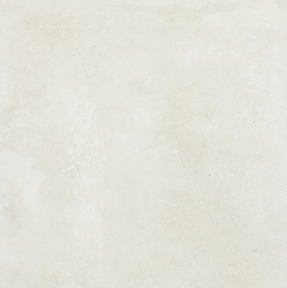 24x24 Rekindle  Stepwise Concrete-Look Matte Textured Porcelain Tile Pure White