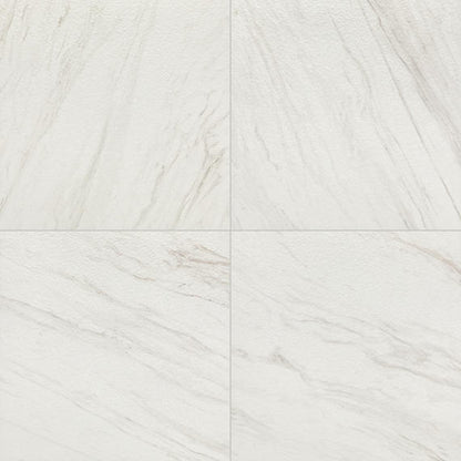 24x24 Artsy Light Veining  Stepwise Marble-Look Matte Textured Porcelain Tile Gray White