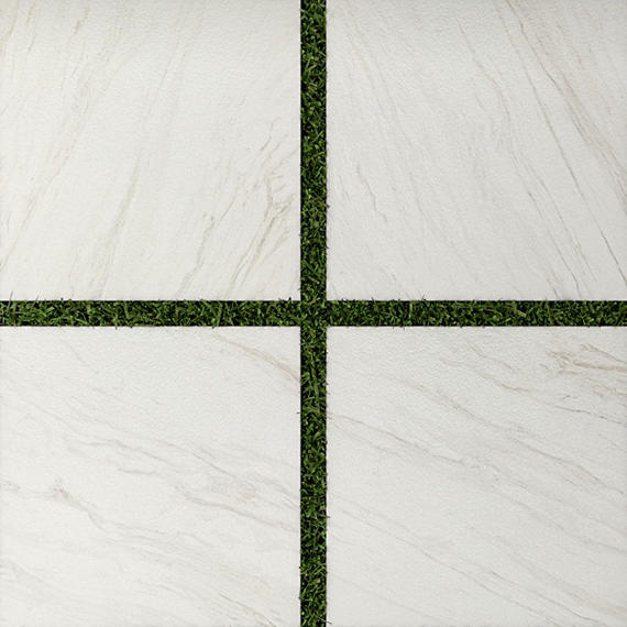 24x24 Artsy Light Veining  Stepwise Marble-Look Matte Textured Porcelain Tile Gray White