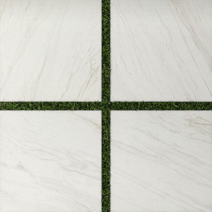 24x24 Artsy Light Veining  Stepwise Marble-Look Matte Textured Porcelain Tile Gray White