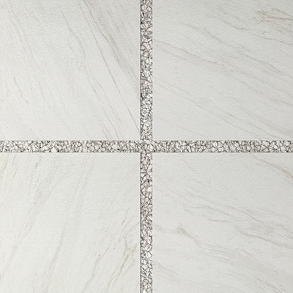 24x24 Artsy Light Veining  Stepwise Marble-Look Matte Textured Porcelain Tile Gray White