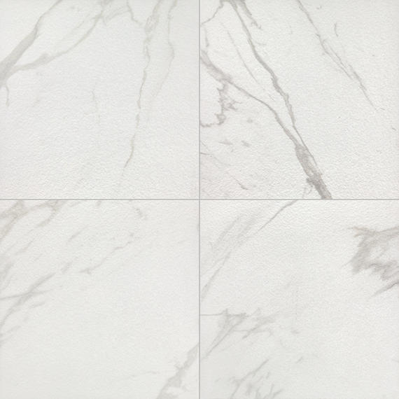 24x24 Artsy Light Veining  Stepwise Marble-Look Matte Textured Porcelain Tile White Gray