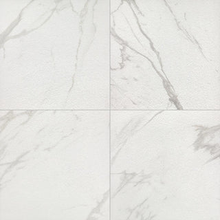 24x24 Artsy Light Veining Stepwise Marble-Look Matte Textured Porcelain Tile
