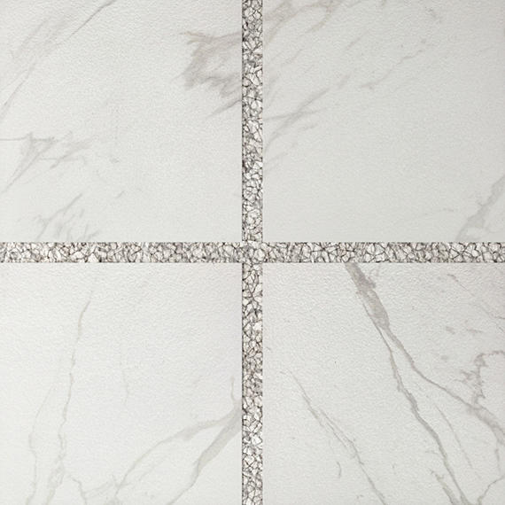 24x24 Artsy Light Veining  Stepwise Marble-Look Matte Textured Porcelain Tile White Gray