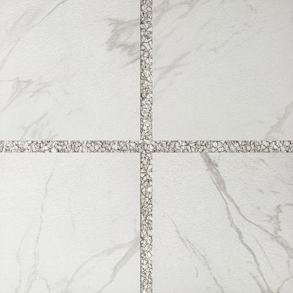 24x24 Artsy Light Veining  Stepwise Marble-Look Matte Textured Porcelain Tile White Gray