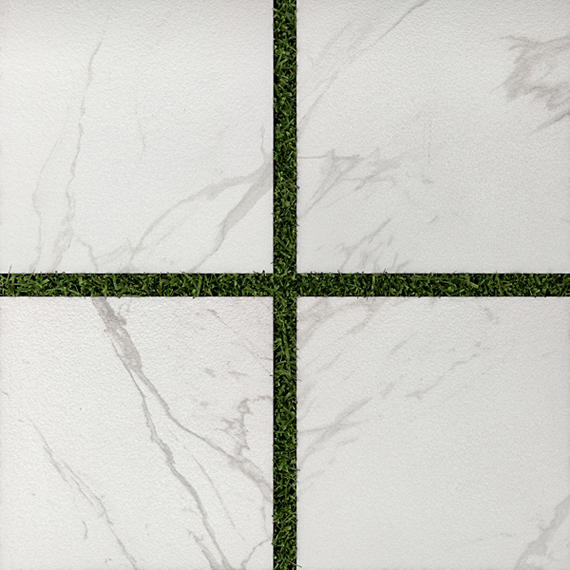 24x24 Artsy Light Veining  Stepwise Marble-Look Matte Textured Porcelain Tile White Gray