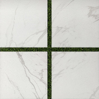 24x24 Artsy Light Veining  Stepwise Marble-Look Matte Textured Porcelain Tile White Gray