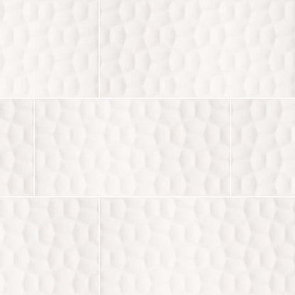 12x24 Adella Viso Solid-Color Matte 3D Geometric Faceted Ceramic Tile