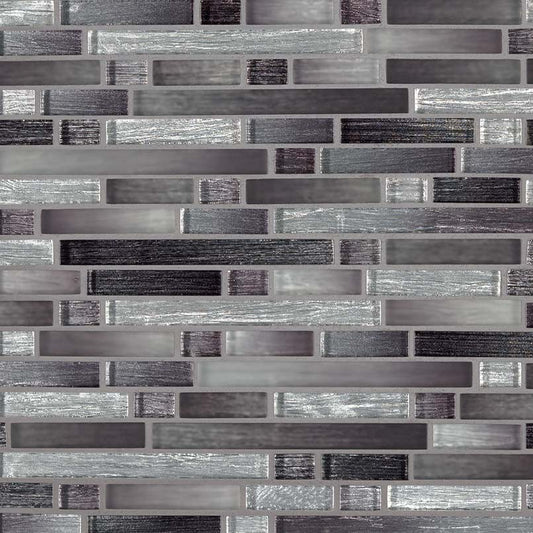 12x12 Akaya Mosaic Metallic-Look Glossy Smooth Glass Tile