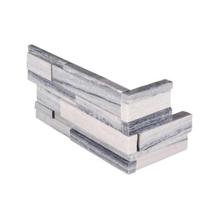 6x18 Alaska Corner Natural-Look Matte Textured Marble Tile