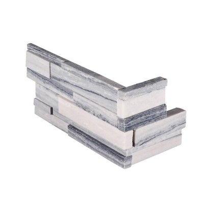 6x18 Alaska Corner Natural-Look Matte Textured Marble Tile