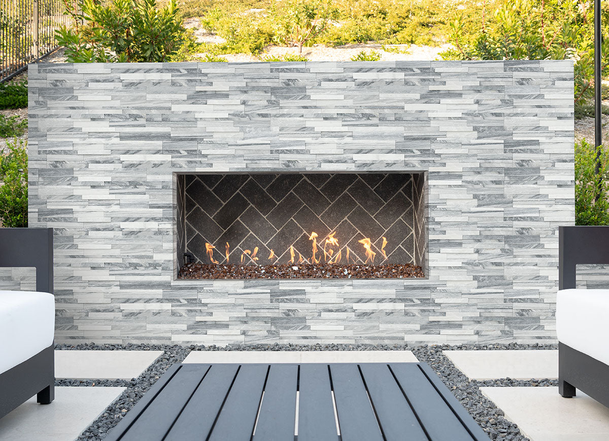 6x18 Alaska Corner Natural-Look Matte Textured Marble Tile
