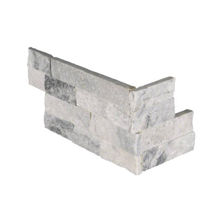 6x18 Alaska Natural-Look Matte Split-Face Marble Corner Tile