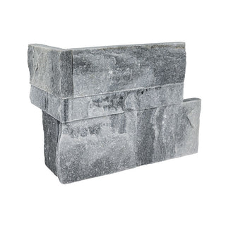 9x18 Alaska Natural-Look Matte Textured Marble Corner Tile