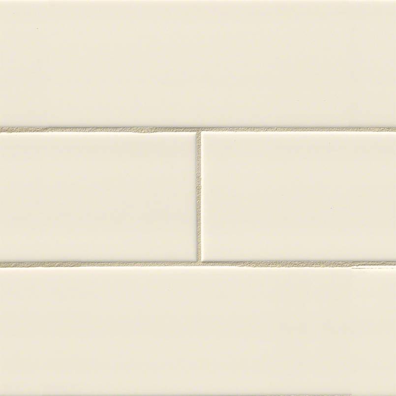 4x16 Almond Patterned Solid-Color Glossy Smooth Ceramic Tile