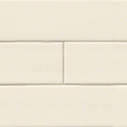 4x16 Almond Patterned Solid-Color Glossy Smooth Ceramic Tile