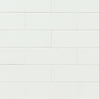 2x6 Alpine Peel & Stick Mosaic Solid-Color Matte Smooth Glass Tile