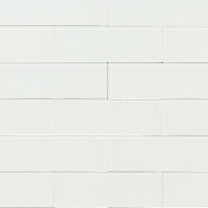 2x6 Alpine Peel & Stick Mosaic Solid-Color Matte Smooth Glass Tile