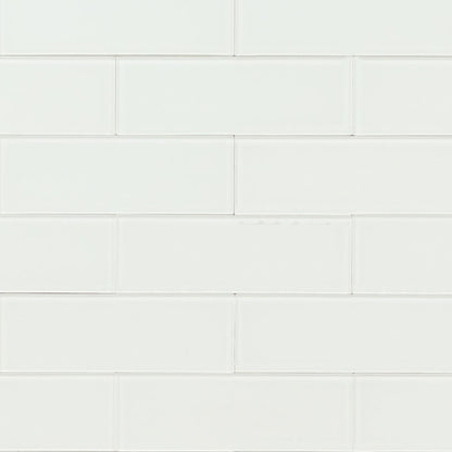 2x6 Alpine Peel & Stick Mosaic Solid-Color Matte Smooth Glass Tile