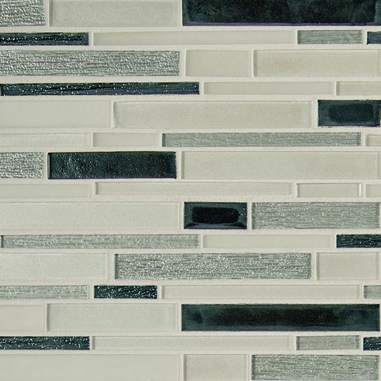 12x12 Anacapri Mosaic Mixed-Material Look Glossy Smooth Glass Tile