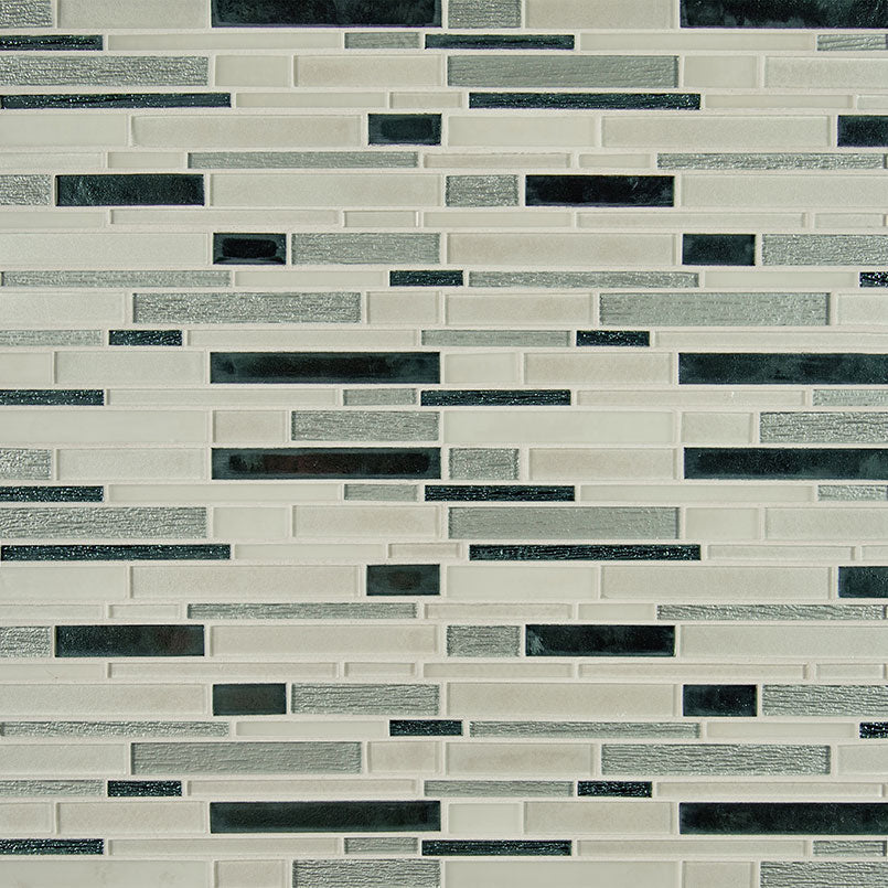 12x12 Anacapri Mosaic Mixed-Material Look Glossy Smooth Glass Tile