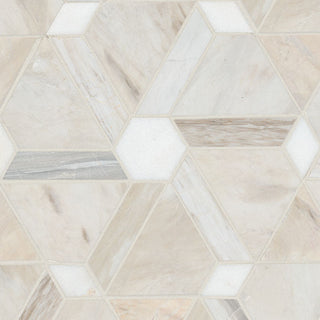 12x12 Angora Multi-Polygon Mosaic Natural-Look Polished Smooth Marble Tile